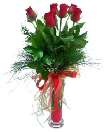vazo içerisinde 5 kırmızı gül  Malatya çiçek gönderme 
