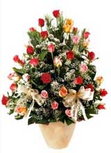 91 adet renkli gül aranjman   Malatya hediye çiçek yolla 