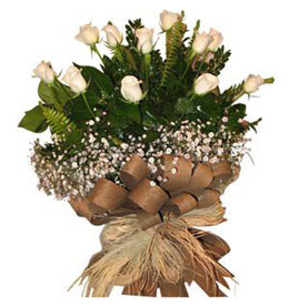  Malatya internetten çiçek satışı  9 adet beyaz gül buketi