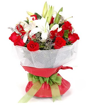  Malatya online çiçek gönderme sipariş  1 dal kazablanka 11 adet kırmızı gül buketi