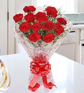 12 adet kırmızı karanfil buketi  Malatya ucuz çiçek gönder 
